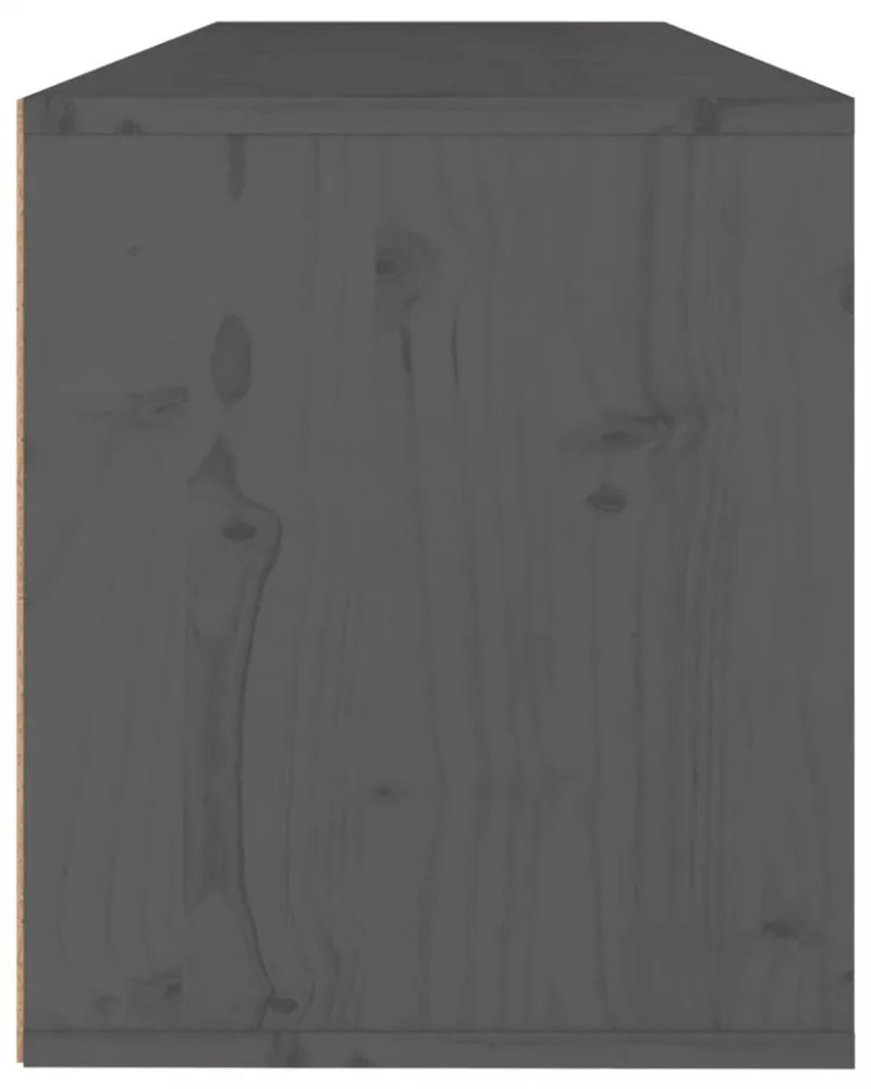 szürke tömör fenyőfa faliszekrény 100 x 30 x 35 cm