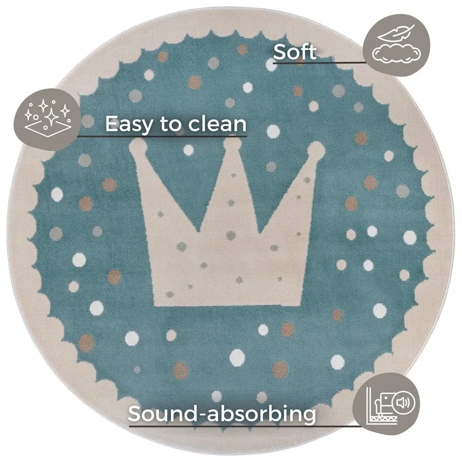 Kék gyerek szőnyeg ø 100 cm Crown – Hanse Home