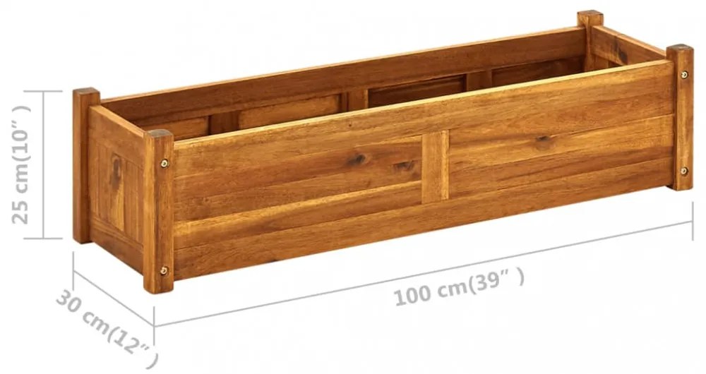 kerti akácfa magaságyás 100 x 30 x 25 cm