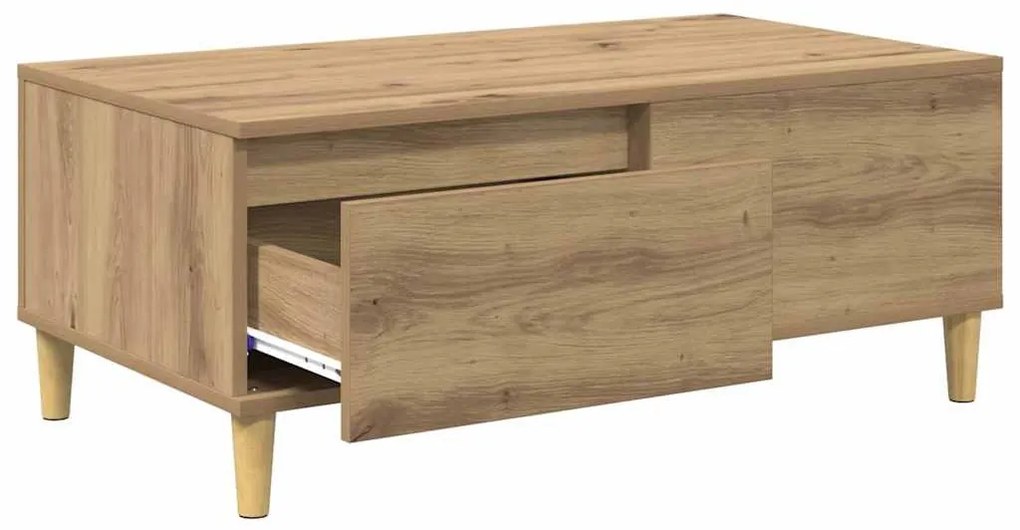 vidaXL Dohányzóasztal fiókkal Artisan tölgy 90 x 50 x 35 cm Faanyag