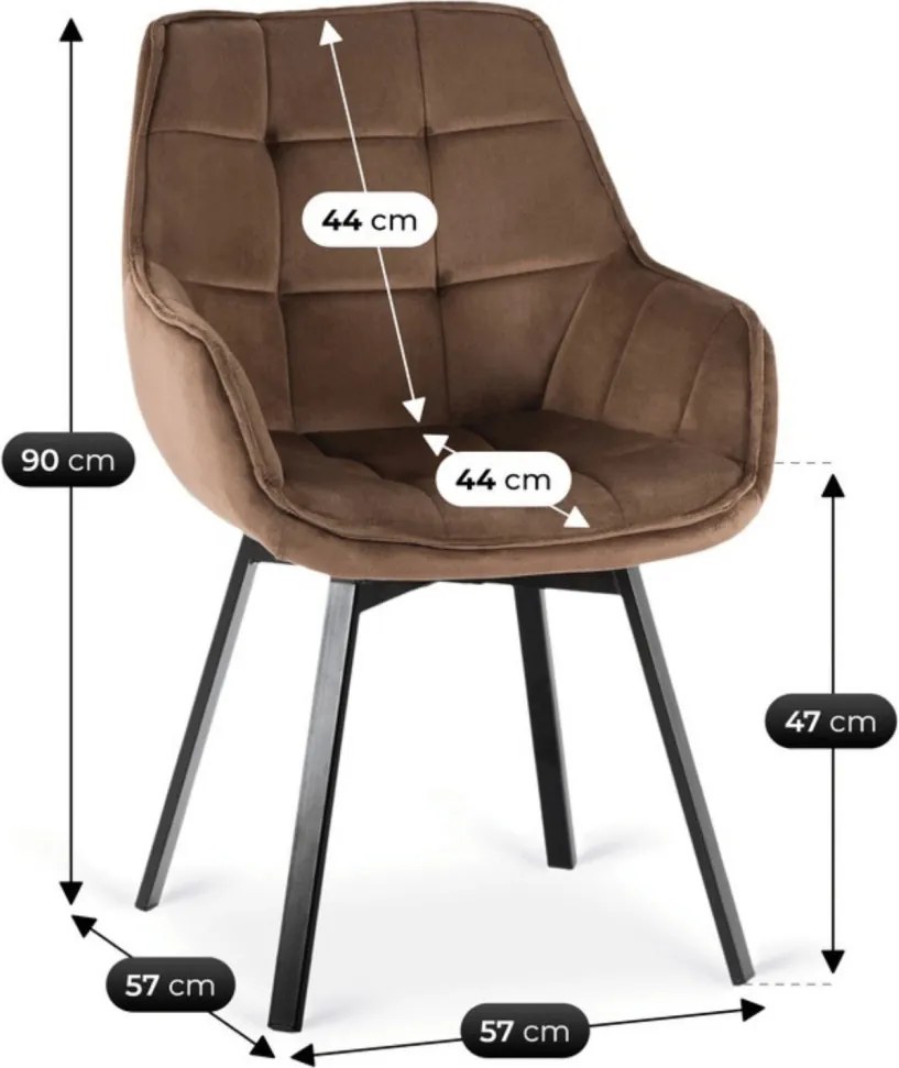 Forgószék barna bársony kárpittal – LUNA