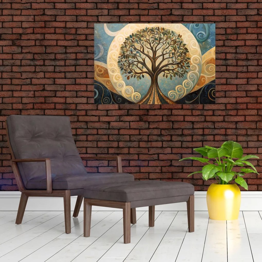 Kép – Életfa és spirálok (90x60 cm)