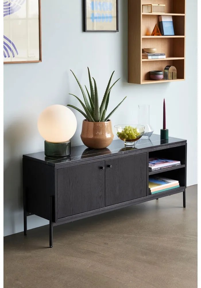 Fekete egzotikus fa alacsony komód 120x51 cm Nobu – Hübsch