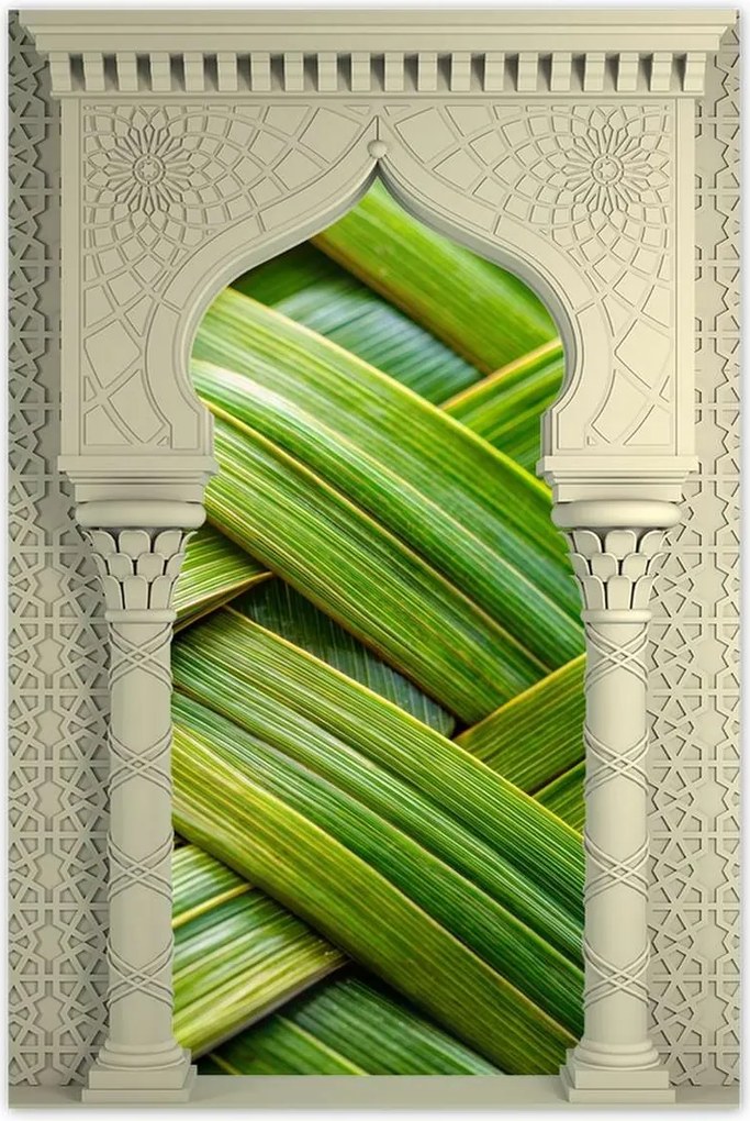 Poszterek 60x90 Zöld fonott zöld rattan fonott lemez