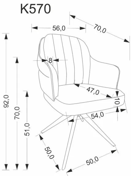 K-570 étkezőszék szürke