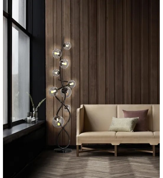 Wofi 3014-905 - LED Állólámpa NANCY 9xG9/3,5W/230V fekete króm