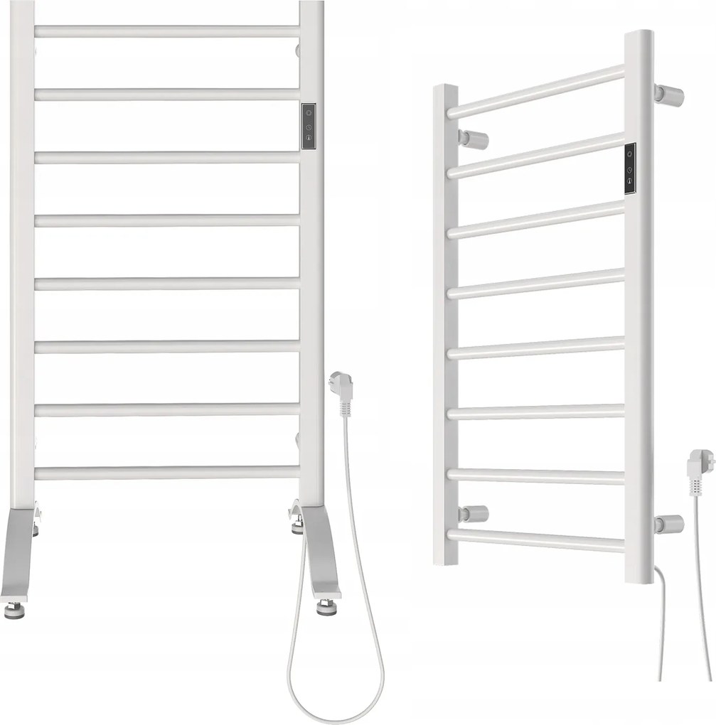 Fürdőszobai Elektromos Álló Acél Radiátor 200W 500 x 800 mm Fehér