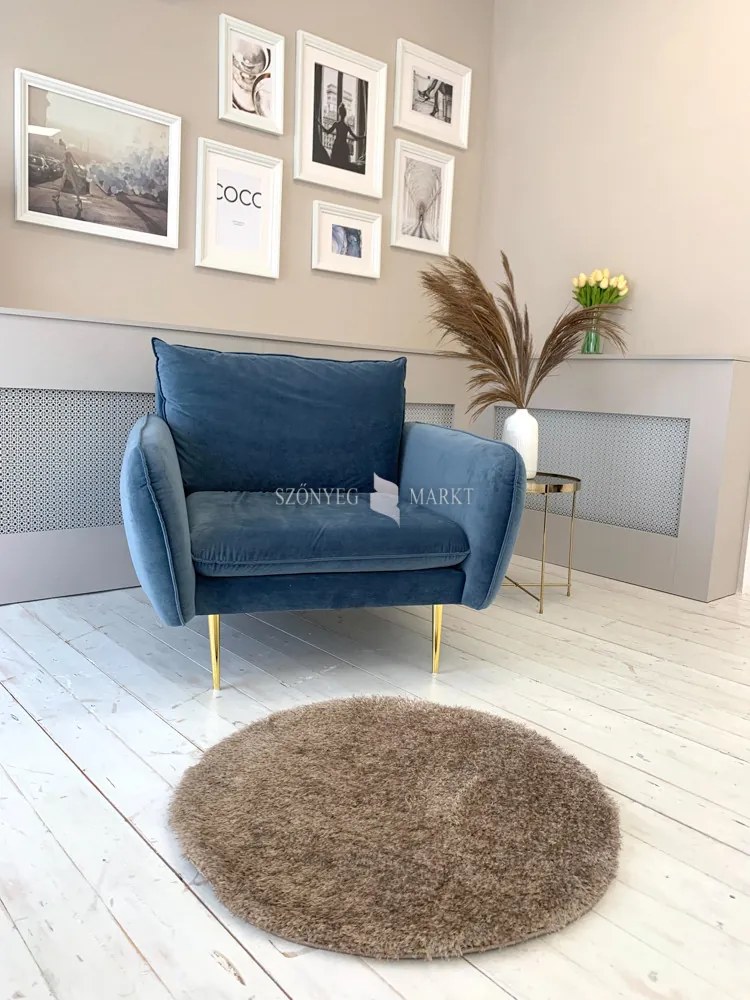 Puffy shaggy kerek szőnyeg Bézs (BEIGE) 160x160