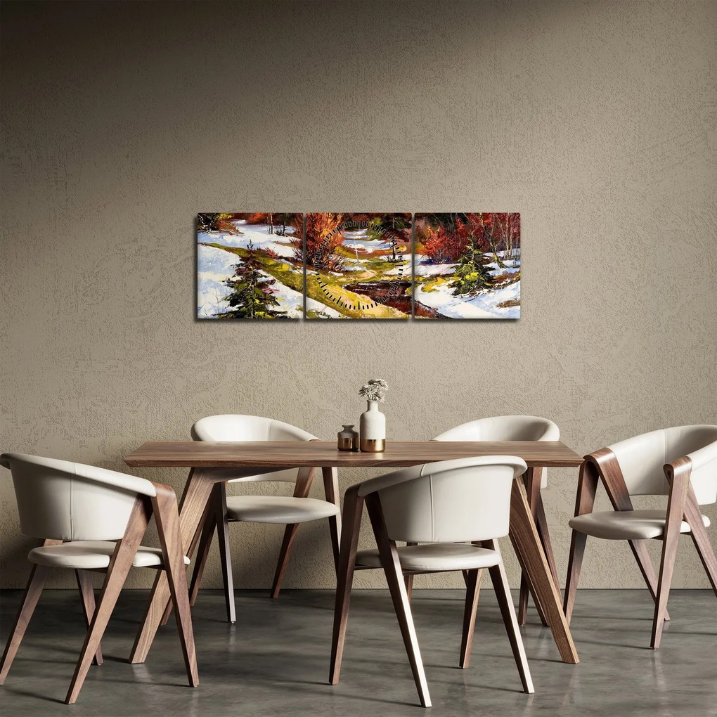 Kép - A tavasz érkezése (órával) (90x30 cm)