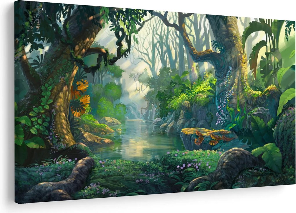 Kép - Egy trópusi erdő illusztrációja (90x60 cm)