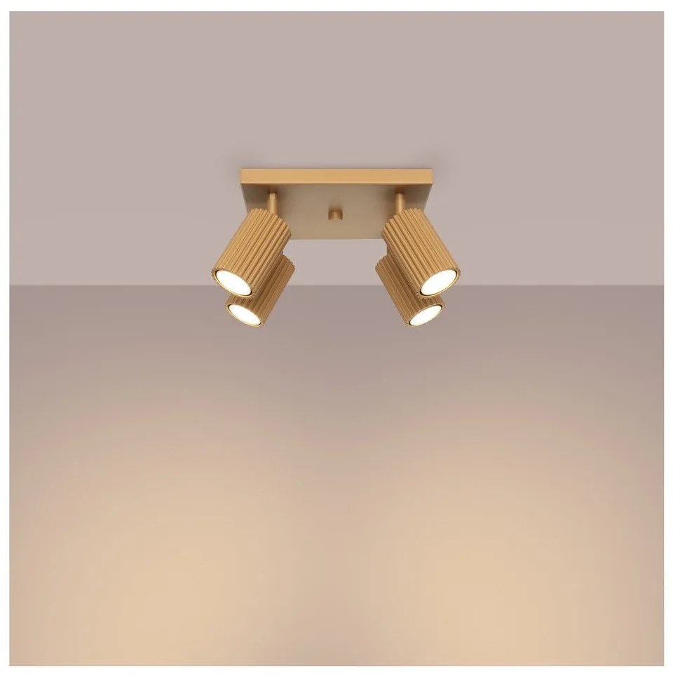 Aranyszínű spotlámpa 25x25 cm Gleam – Sollux