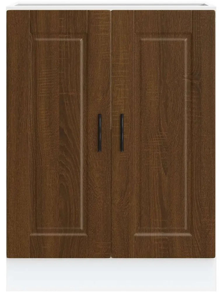 vidaXL Porto barna tölgy színű szerelt fa konyhai alapszekrény