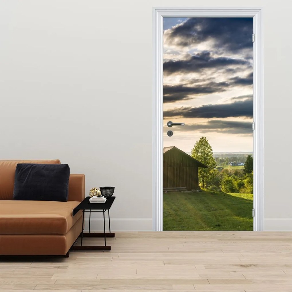 Fotótapéta ajtóra - Erdei házikó (95x205cm)