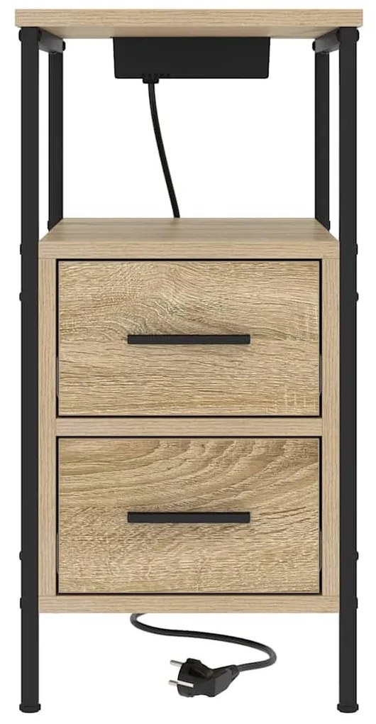 Éjjeli Szekrények 2 pcs sonoma tölgy 30 x 48 x 61 cm Faanyag