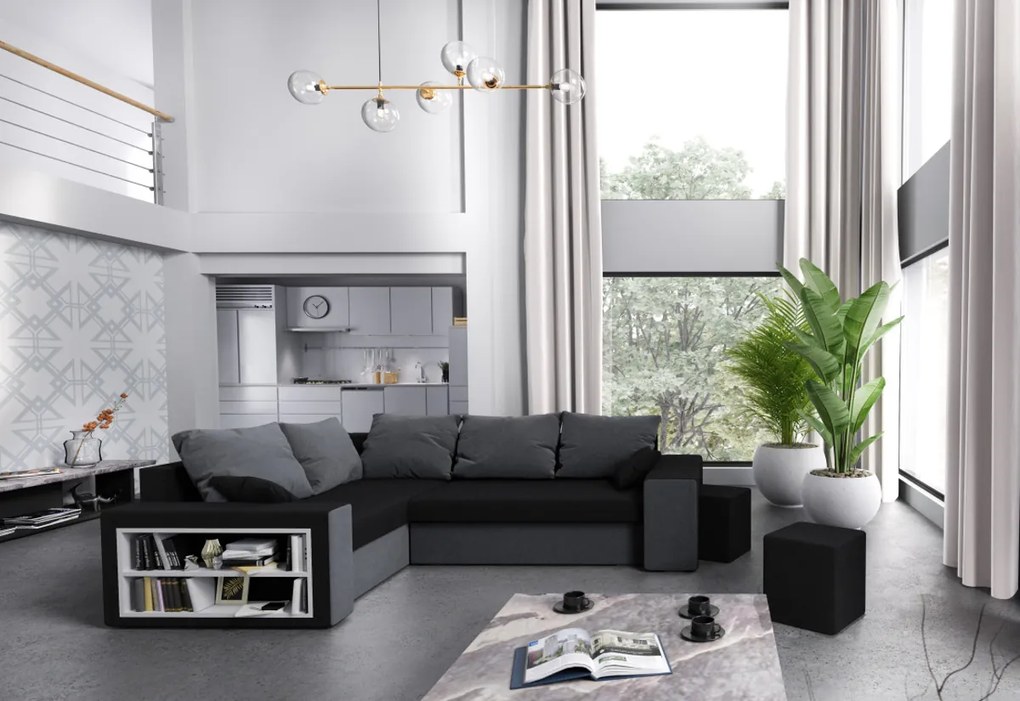 SPOKANE ágyazható sarok ülőgarnitúra, 260x66x180, mikrofáze 15/22, balos