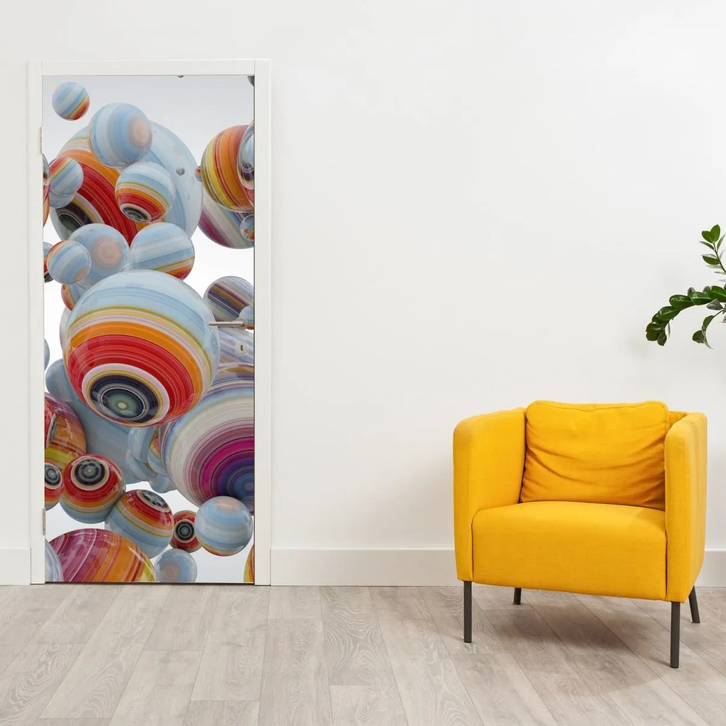 Fotótapéta ajtóra - Festett golyók (95x205cm)