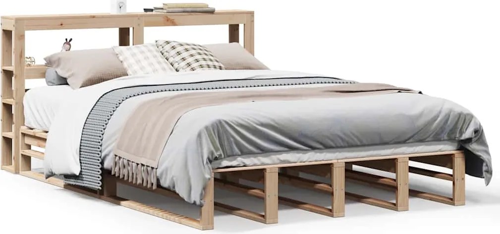 vidaXL tömör fenyőfa ágy matrac nélkül 140 x 190 cm