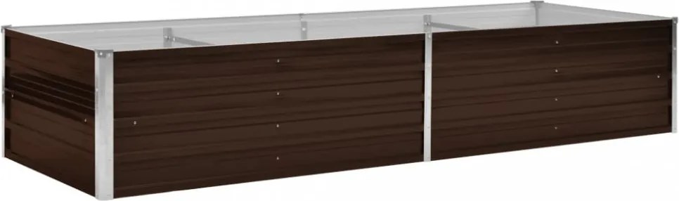 vidaXL barna horganyzott acél kerti magaságyás 240 x 80 x 45 cm