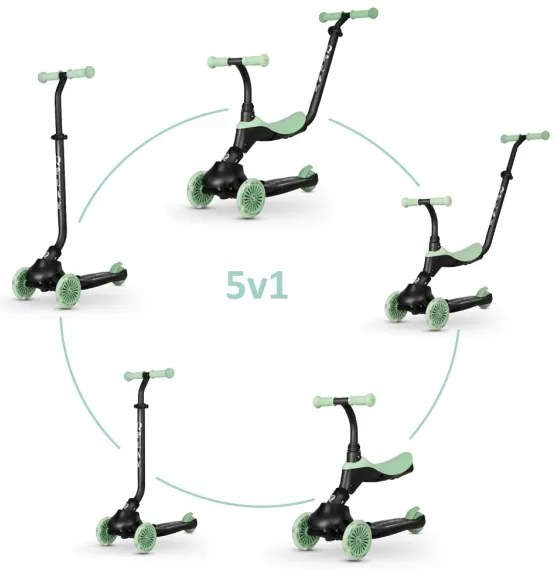 QPlay - Gyermek roller 5in1 SEMA zöld