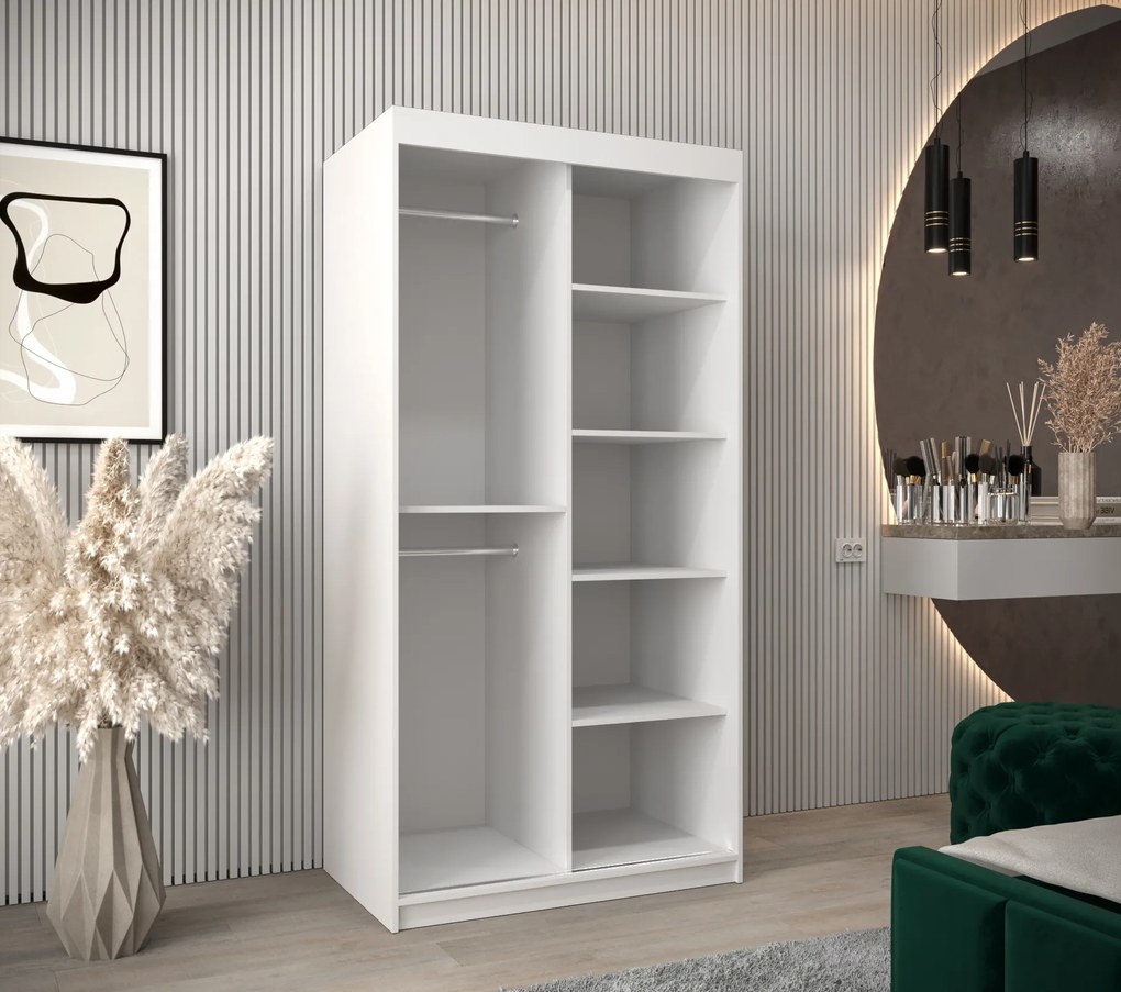 Ruhásszekrény 100 cm Verika 1 100 (fehér + artisan tölgy)). 1063673