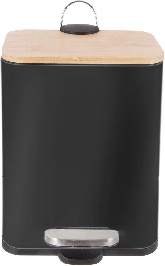 Fekete rozsdamentes acél pedálos szemetes 5 l Black – Orion