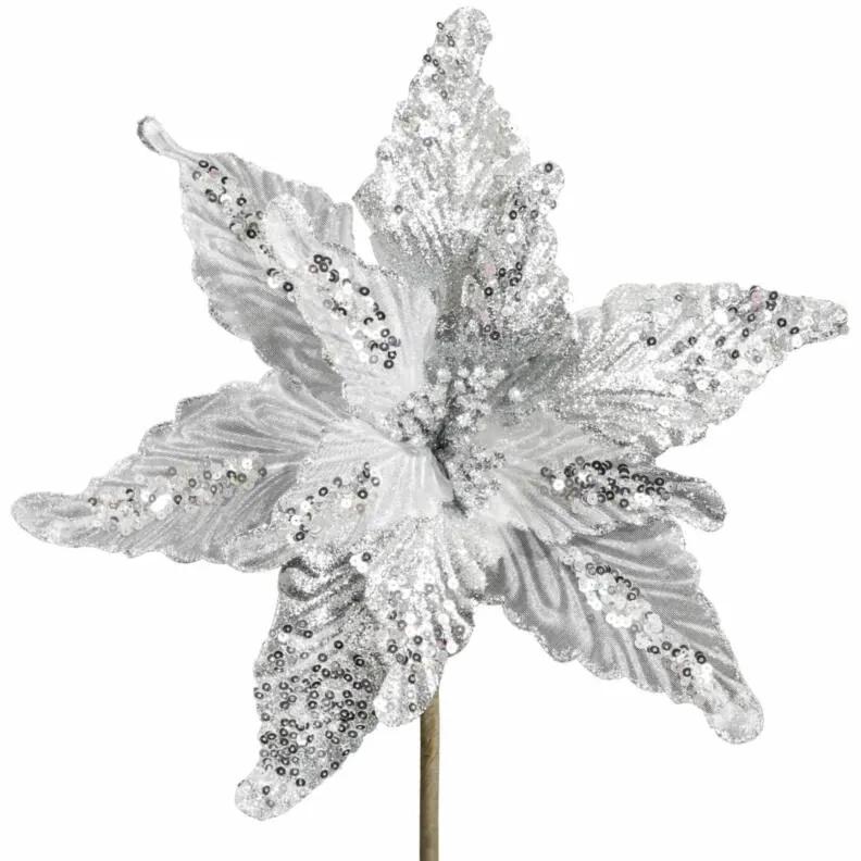 26 karácsonyi virág Ezüst 29 cm - HS350820
