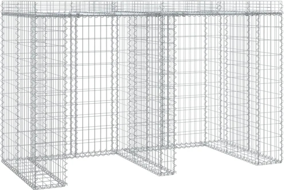 vidaXL horganyzott vas gabionkosár szemeteskukához 192 x 91 x 120 cm