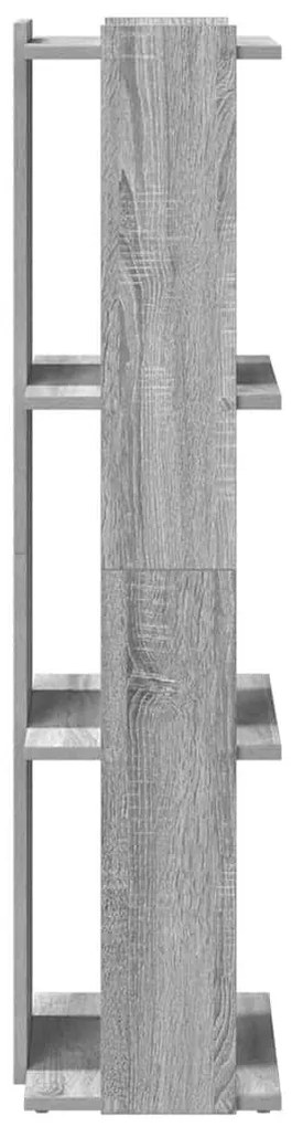 3 szintes szürke sonoma szerelt fa könyvespolc 60 x 30 x 120 cm