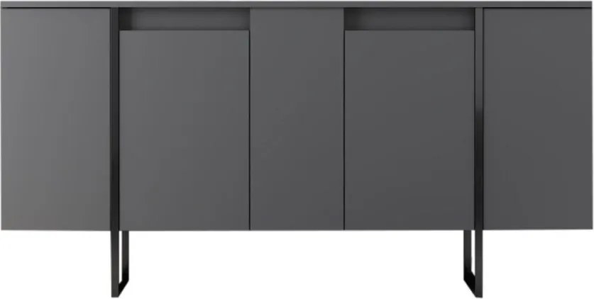 Komód, antracit-fekete, 160 cm