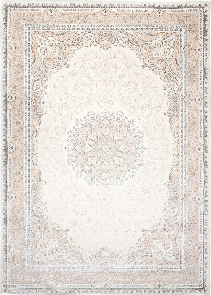 Hera Szőnyeg 120x170 Stílusos Modern Divatos Fényes Krém Bézs szürke w32