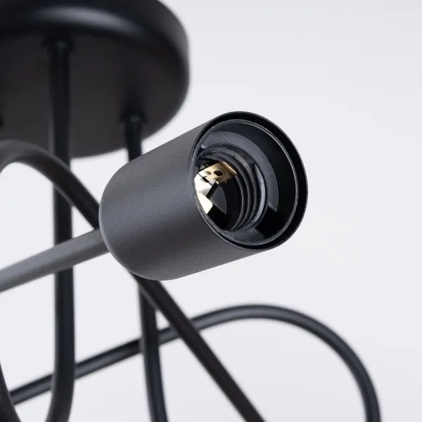 Sollux SL.1434 - Felületre szerelhető csillár  LOOP 3xE27/15W/230V fekete