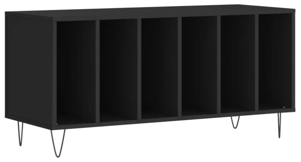fekete szerelt fa hanglemezszekrény 100 x 38 x 48 cm