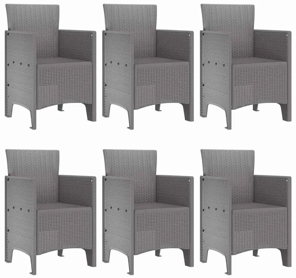 Kert étkező szett 7 pcs Világosszürke Polt rattan