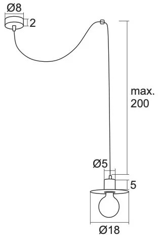 Argon 3834 - Csillár zsinóron CORSO 1xE27/15W/230V fehér