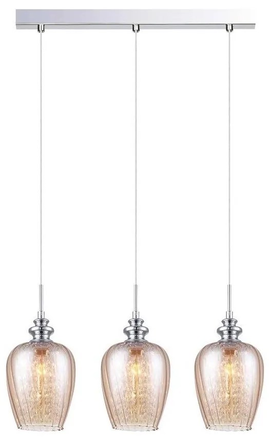 ITALUX MDM2286/3ACR - Csillár zsinóron PIRITA 3xE14/40W/230V