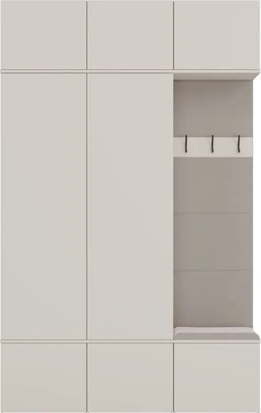 HAGA III 2SZ1W előszobafal, 150x238x35 cm, kasmír