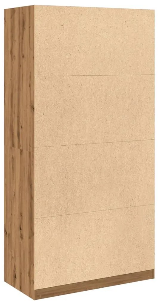 kézműves tölgy színű szerelt fa ruhásszekrény 100 x 50 x 200 cm
