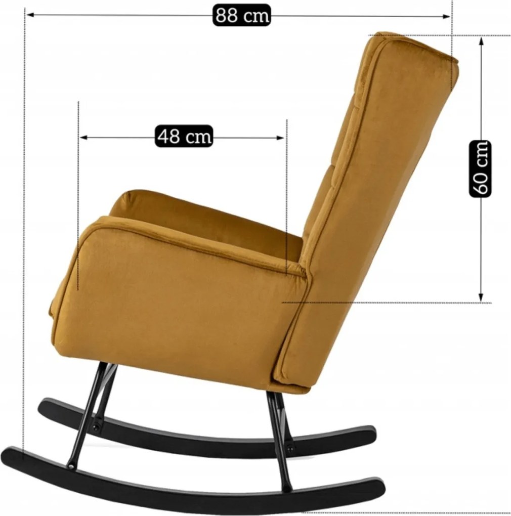 Hintafotel mustársárga bársony kárpittal – JACKSON