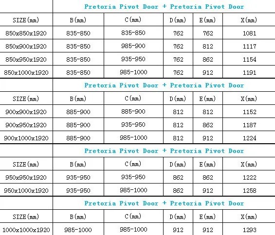 Mexen Pretoria DUO zuhanykabin 85x95cm, 6mm üveg, króm profil-átlátszó üveg, 852-085-095-02-00