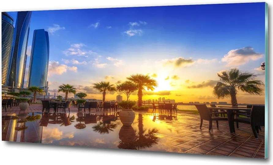 Fotó üveg kép Naplemente tenger 100x70