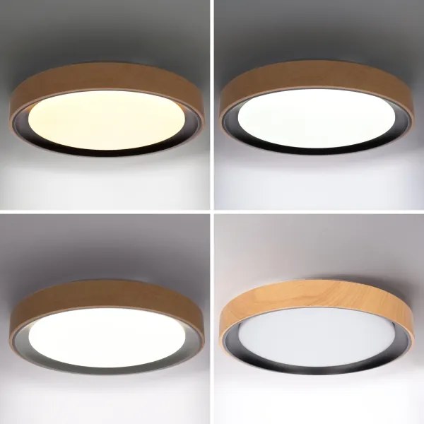 Brilagi - Dimmelhető LED mennyezeti lámpa FLOCO LED/48W/230V átm. 40 cm fa/fekete + távirányító