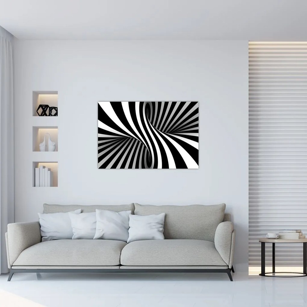 Absztrakt kép zebra csíkokkal (90x60 cm)