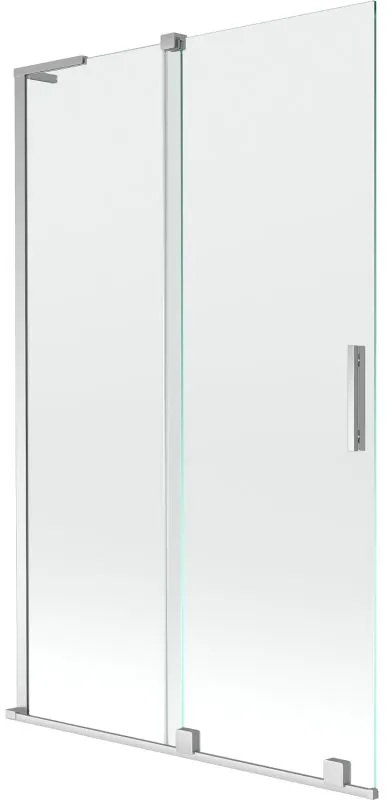 Mexen Velar L, 2 szárnyas eltolható kádparaván 110 x 150 cm, 8mm átlátszó üveg, króm profil, 896-110-003-01-01