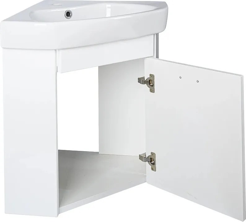 VivaStyle ARDA fali sarokszekrény CeraStyle ARDA porcelán sarokmosdóval 46 x 46 cm - JOBBOS