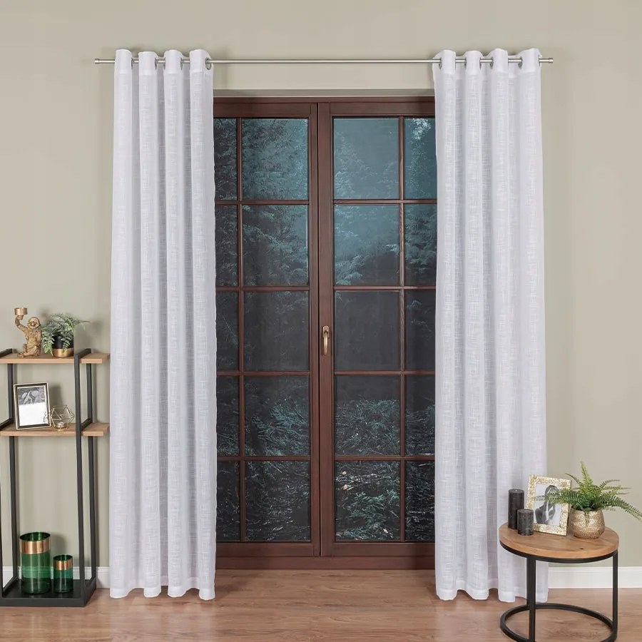 Függöny készre szerelve, 140x250 cm, fehér szín