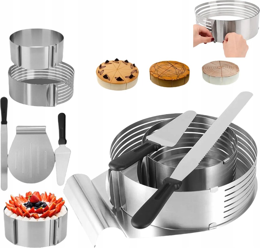 5 Db-os Spatula Szett +húrvágó Kés A Torta Vágásához