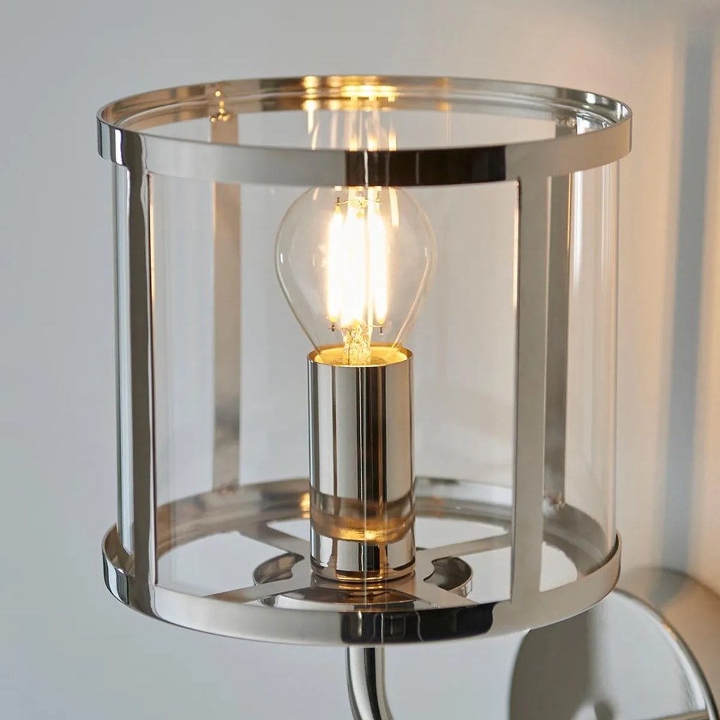 Endon glamour modern fali lámpa hopton nikkel átlátszó end106003