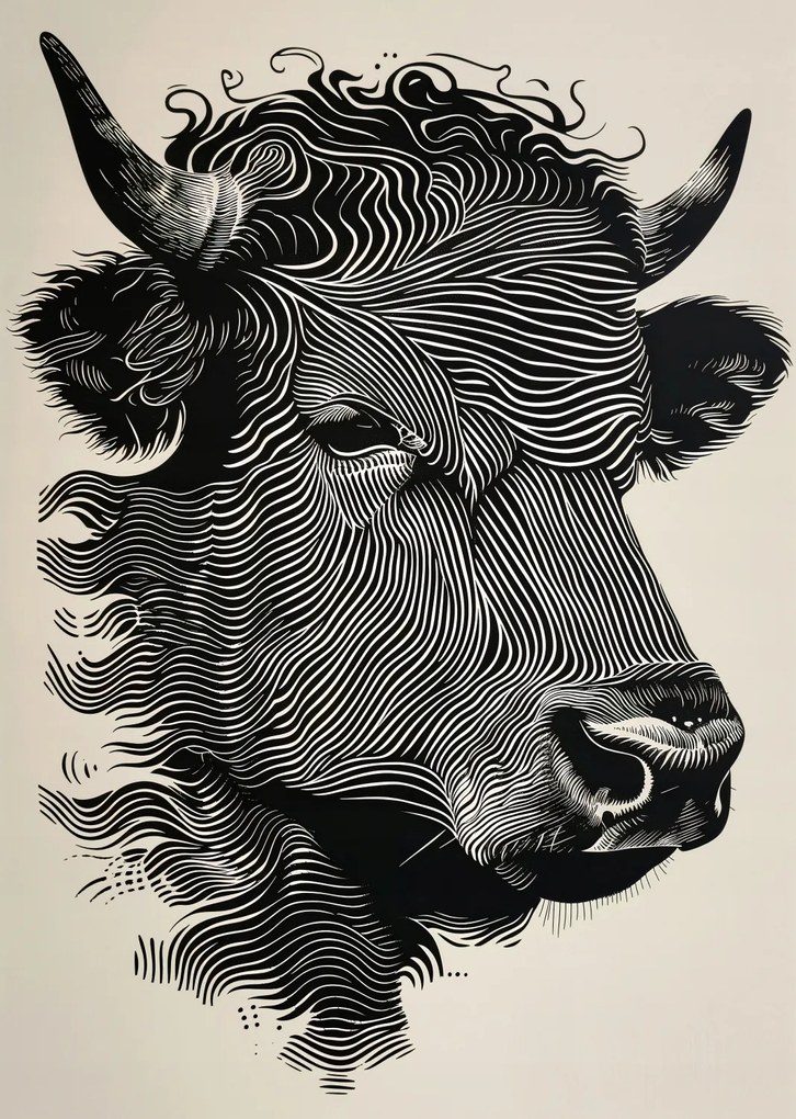 Poszter 64x90cm Bika fényes színekben