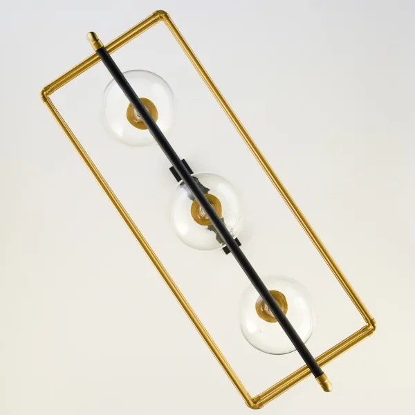 Jupiter 2030 - Csillár zsinóron FIORI 3xG9/10W/230V fekete/arany/átlátszó