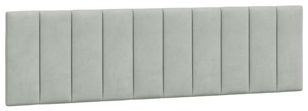 világosszürke bársony fejtámla párna Hanko 180 cm